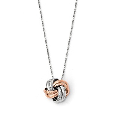 Leslie&#39;s Rose Rhodium-plated Necklace 18 Inch Sterling Silver HB-QLF682-18, MPN: QLF682-18, 1911011…