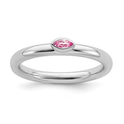 Pink Tourmaline Ring Sterling Silver QSK2133, MPN: QSK2133, 191101211386
