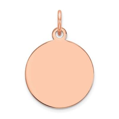 Plain .009 Gauge Circular Engravable Disc Charm 14k Rose Gold XRM605/09, MPN: XRM605/09,