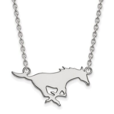 Southern Methodist University Large Pendant with Chain Necklace 10k White Gold 1W012SMU-18, MPN: 1W…