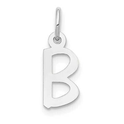 Slanted Block Initial B Charm 10k White Gold Small 10YC645B, MPN: 10YC645B,