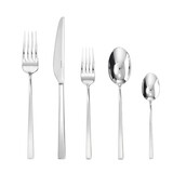 Sambonet linea q 5 piece place setting solid handle - silverplated on 18/10 stainless steel, MPN: 5…