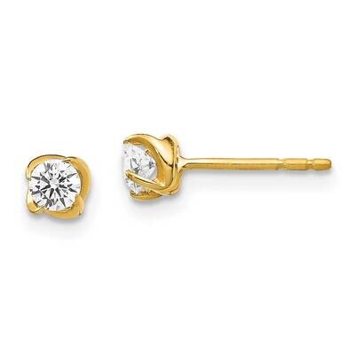 Diamond Post Earrings 14k Yellow Gold EM5447-033-YA, MPN: EM5447-033-YA, 883957272788