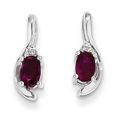 Ruby Diamond Earring 14k White Gold Genuine XBS383, MPN: XBS383, 883957528175