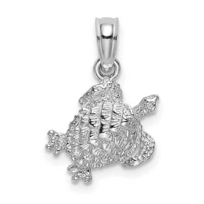 Sea Turtle Charm 14k White Gold Textured K7651W, MPN: K7651W, 196904087923