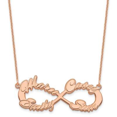 4 Name Infinity Necklace 14k Rose Gold XNA1193R, MPN: XNA1193R,