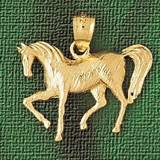 Dazzlers Jewelry Horse Pendant Necklace Charm Bracelet in Yellow, White or Rose Gold 1789, MPN: DZ-…
