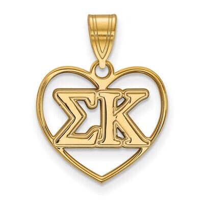 Sigma Kappa Heart Pendant Gold-plated Silver GP008SKP, MPN: GP008SKP, 886774907826