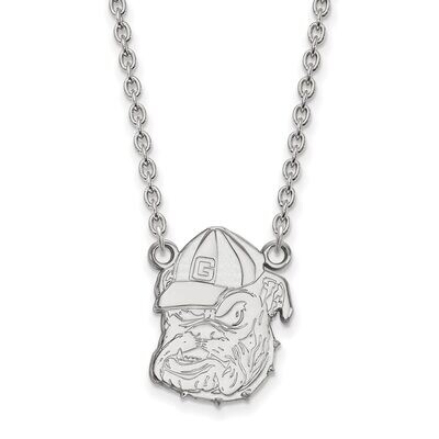 University of Georgia Large Pendant with Chain Necklace 14k White Gold 4W055UGA-18, MPN: 4W055UGA-1…