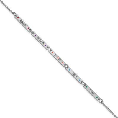Brushed 5 Station with Epoxy Bracelet Sterling Silver Rhodium-plated XNA1182/5SS, MPN: XNA1182/5SS,
