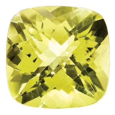 Lemon Quartz 10mm Cushion Checkerboard AA Quality Gemstone LQ-1000-CUX-AA, MPN: LQ-1000-CUX-AA,
