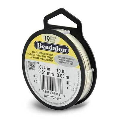 Beadalon 19 Strand 925 .024 inch Diameter 10 Feet Wire Sterling Silver CRD863/24, MPN: CRD863/24, 6…