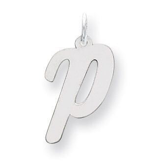 Large Script Initial P Charm 14k white Gold YC663P, MPN: YC663P, 883957030784