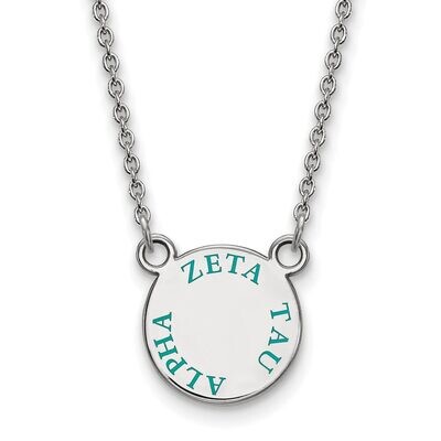 Zeta Tau Alpha Extra Small Enameled Pendant with 18 Inch Chain Sterling Silver SS014ZTA-18, MPN: SS…