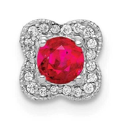 1/15Ct. Diamond &amp; .25 Ruby Chain Slide 14k White Gold PM4023-RU-007-WA, MPN: PM4023-RU-007-WA, 8839…