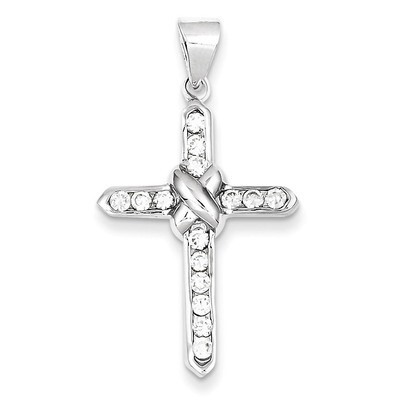 Cross Charm Sterling Silver Diamond QC3308, MPN: QC3308, 883957908083