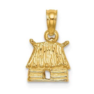 Bungalow Island Hut Charm 14k Gold 3-D K7249, MPN: K7249, 637218069644