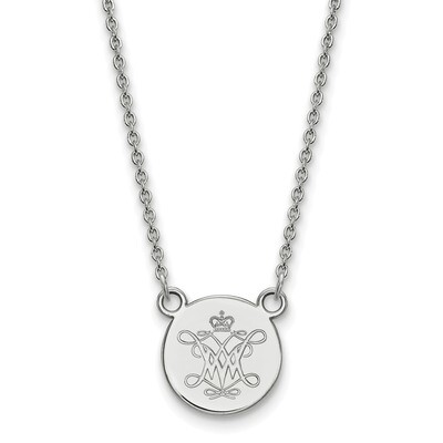 William And Mary Small Disc Pendant Necklace Sterling Silver SS012WMA-18, MPN: SS012WMA-18, 8867746…