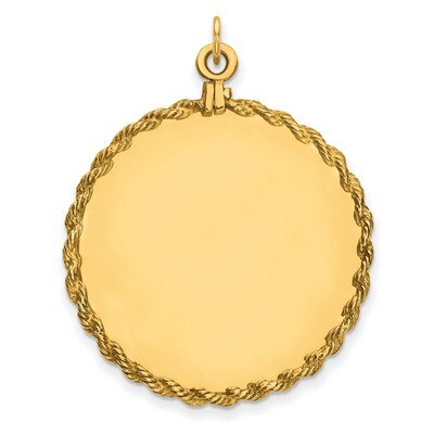 Engravable Round with Rope Polished Disc Sterling Silver Gold-plated QM387G/18, MPN: QM387G/18, 883…