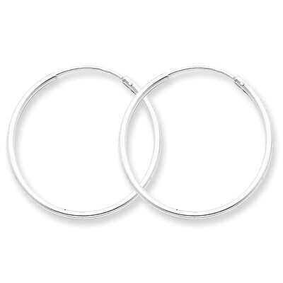 1.3mm Hoop Earrings Sterling Silver QE4355, MPN: QE4355, 883957929781