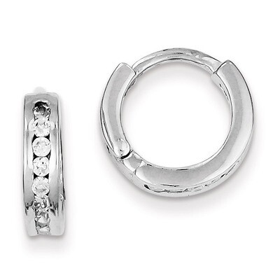 Hinged Earrings Sterling Silver Diamond QE9267, MPN: QE9267, 883957572475
