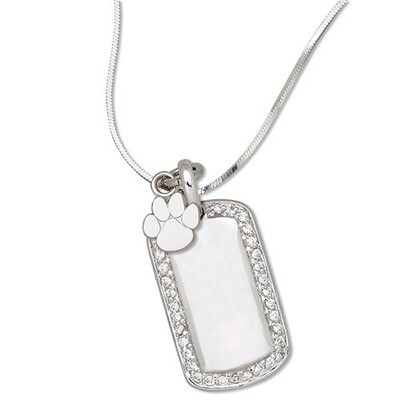 Clemson Univ Paw 3/8 On Mini Dog Tag Sterling Silver CU001DT-SS, MPN: CU001DT-SS, 634401807519