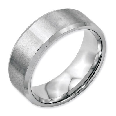 Flat Beveled Edge 8mm Brushed and Polished Band - Stainless Steel SR11 by Chisel, MPN: SR11, 883957…
