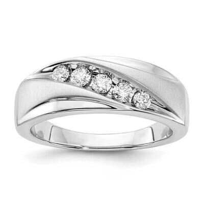 10k Gold White Gold Polished &amp; Satin Diamond Men&#39;s Ring RDD2866G-0WA