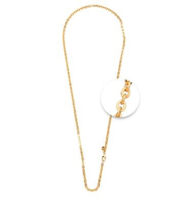 Nikki Lissoni Flattened Cable Chain 4 x 5mm with Statements Swarovski Stones Gold-plated 60cm N1028…