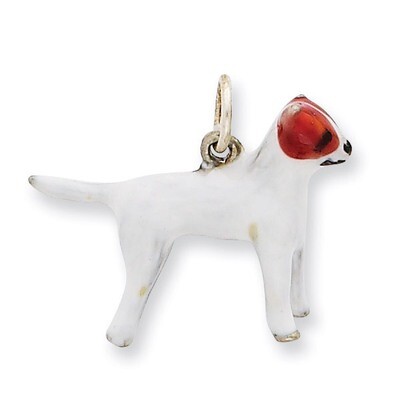 Jack Russell Charm Sterling Silver Enameled QC6451, MPN: QC6451, 886774373751