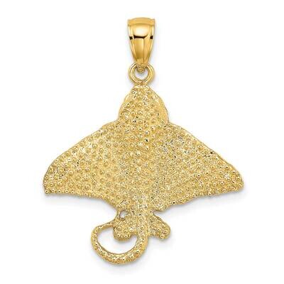 Textured Spotted Eagle Ray Charm 14k Gold 2-D K7477, MPN: K7477, 637218011421