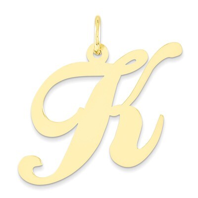 Initial K Charm 14k Gold Large Fancy Script YC654K, MPN: YC654K, 886774136998