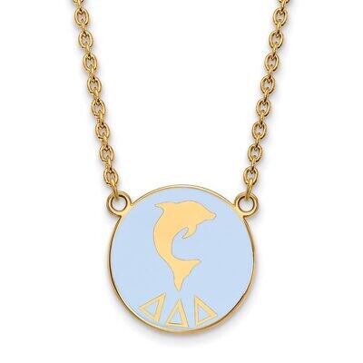 Delta Delta Delta Small Enameled Pendant with 18 Inch Chain Gold-plated Silver GP043DDD-18, MPN: GP…