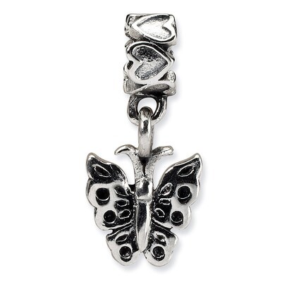 Butterfly Dangle Bead - Sterling Silver QRS1239, MPN: QRS1239, 883957277387