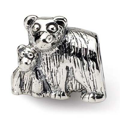 Mama &amp; Baby Bear Bead - Sterling Silver QRS262, MPN: QRS262, 883957721606