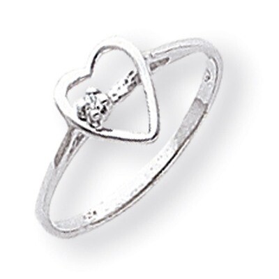 Polished Diamond heart ring 14k White Gold Y1778AA, MPN: Y1778AA, 191101547027