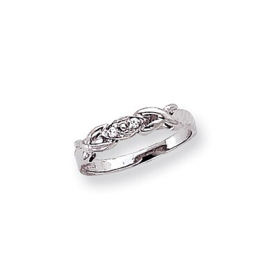 Polished Diamond Twisted Ring 14k White Gold X9634AA, MPN: X9634AA, 191101375989