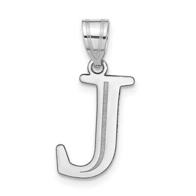 Etched Letter J Initial Pendant 14k White Gold Polished YC1437WJ, MPN: YC1437WJ, 196904088470