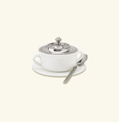 Match Pewter Convivio Covered Soup Bowl With Plate, MPN: 1540.5,