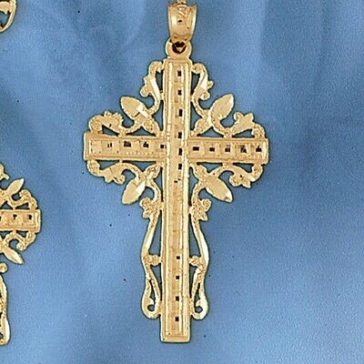 Dazzlers Jewelry Cross Pendant Necklace Charm Bracelet in Yellow, White or Rose Gold 7897, MPN: DZ-…