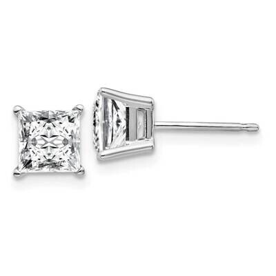 2.50ct. 6.0mm Princess G H I True Light Moissanite Earrings 14k White Gold WG364-12MT, MPN: WG364-1…