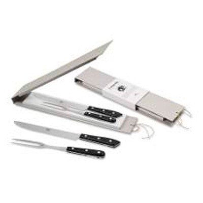 Berti Compendio Carving Set Polished Blade Knife Black Lucite Handle 8568