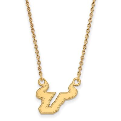 University of South Florida Small Pendant with Chain Necklace 14k Yellow Gold 4Y009USFL-18, MPN: 4Y…
