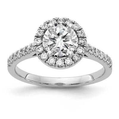 1 1/2ct. G H I True Light Round Halo Moissanite Engagement Ring 14k White Gold RM4452E-160-WMT, MPN…