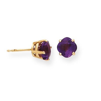 6x6mm Cushion Amethyst Checker Earring 14k Gold XE107AC, MPN: XE107AC, 883957090603