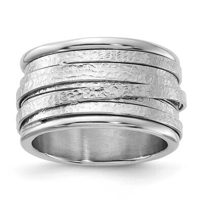 Sterling Silver Rhodium-plated Wrapped Textured Size 5 Ring J286360180351