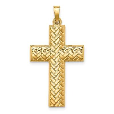 Basketweave Design Latin Cross 14k Hollow Polished XR1816, MPN: XR1816, 883957220642