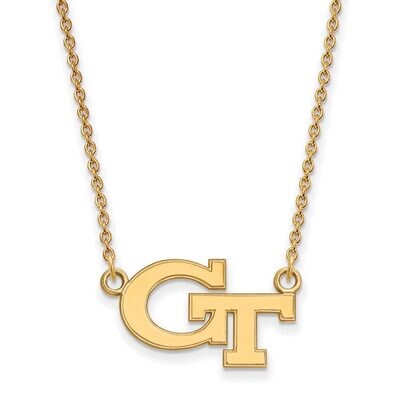 Georgia Institute of Technology Small Pendant with Chain Necklace 10k Yellow Gold 1Y009GT-18, MPN: …