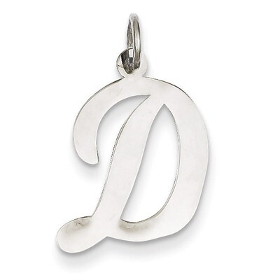 Large Script Initial D Charm 14k White Gold YC663D, MPN: YC663D, 883957030517