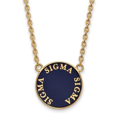 Sigma Sigma Sigma Small Enameled Pendant with 18 Inch Chain Gold-plated Silver GP013SSS-18, MPN: GP…